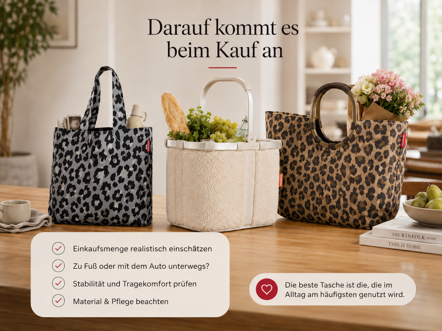 Übersicht beliebter reisenthel Taschen mit Tipps zur passenden Größe, Ausstattung und Nutzung; erhältlich bei billi.de.