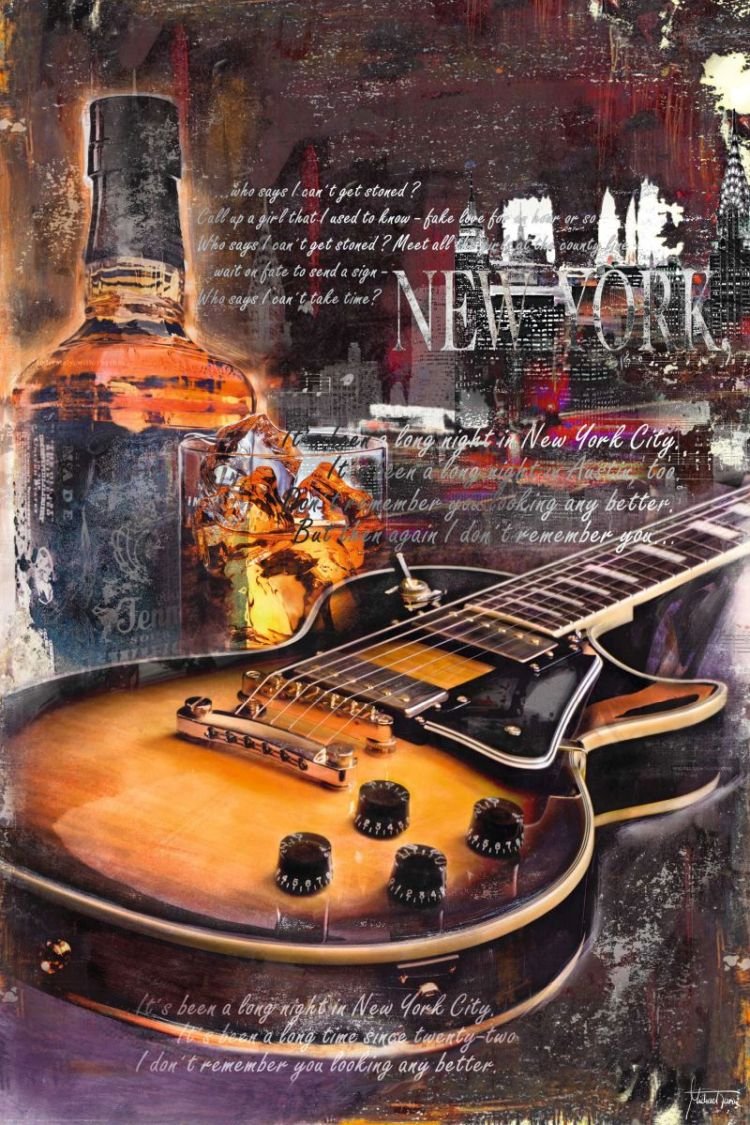 Reinders Wandbild 60x90cm ' Guitar Blues Night One ' , 26174