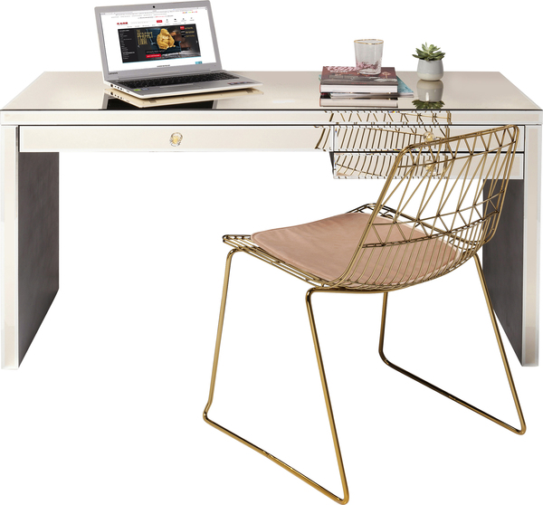 Schreibtisch beige - 140 x 60 cm - KARE Luxury Champagne