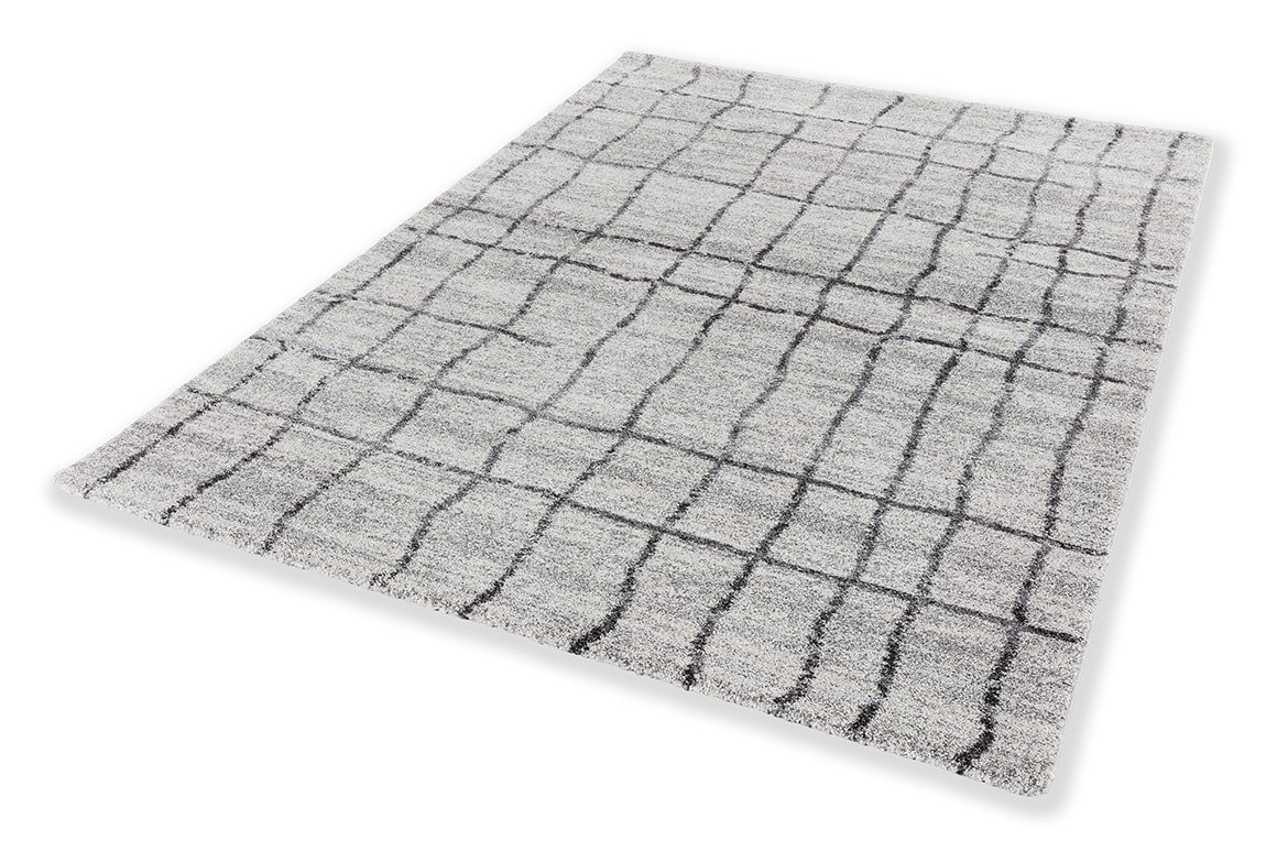 Golze Teppich 133x190cm Savona Gitter Grau