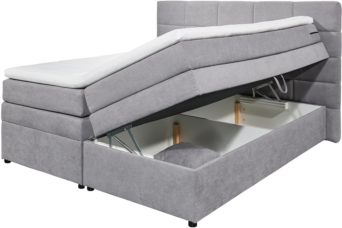 Black Red White Boxspringbett Tacoma grau 160 x 200 cm