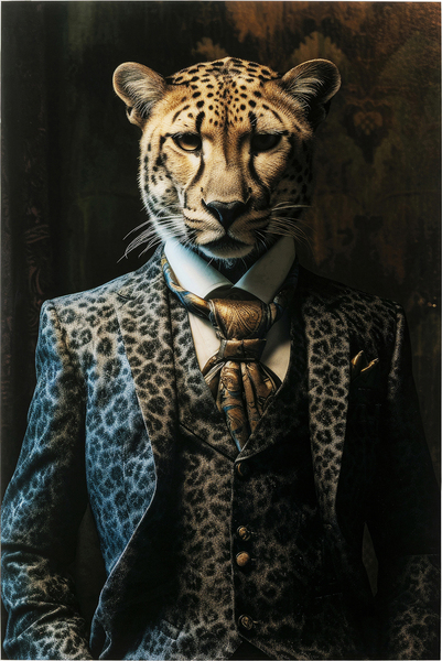Glasbild mehrfarbig - 100 x 150 cm - KARE Mister Leo