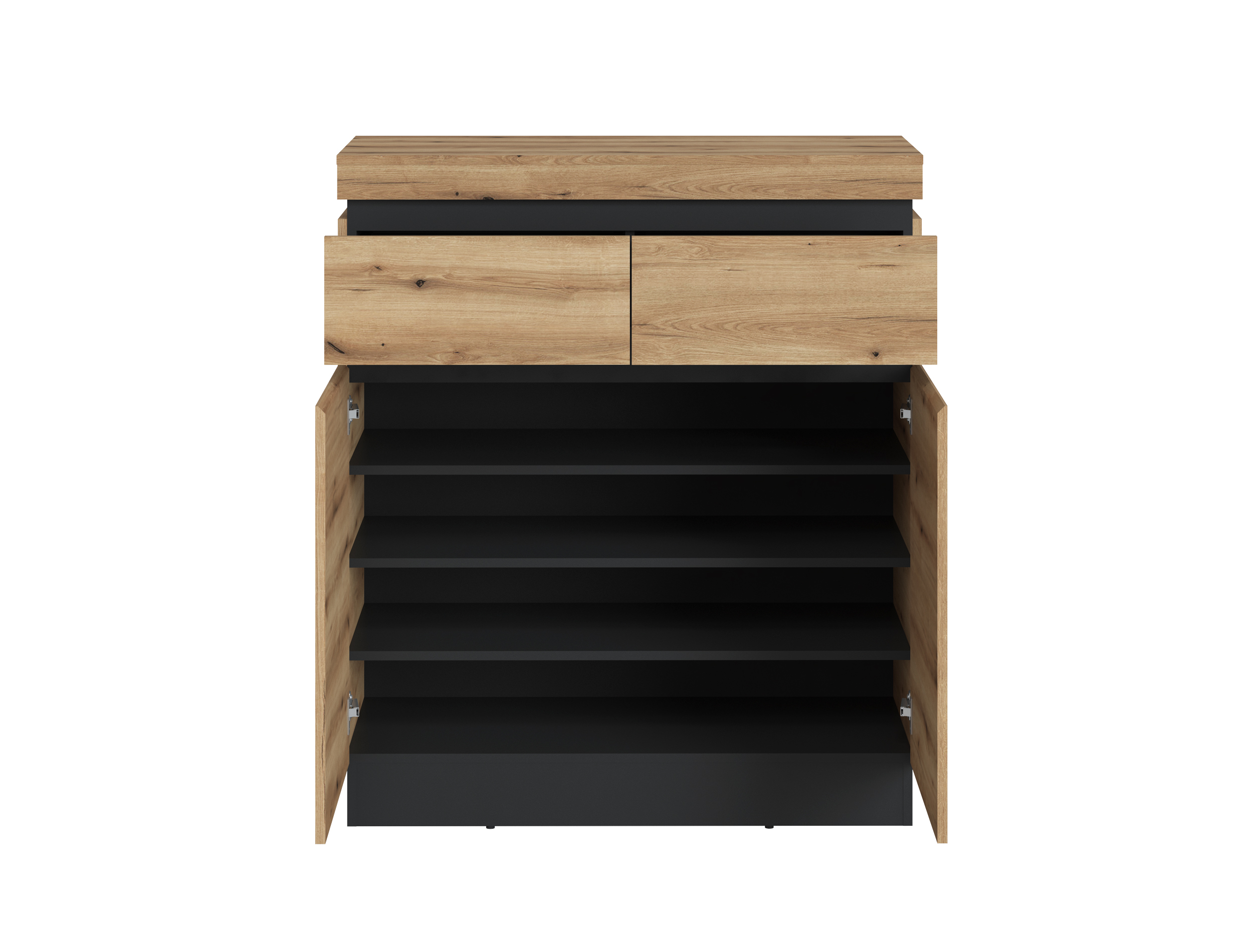 Schuhschrank Coast Evoke Eiche Dekor / Kosmos Grau - Corte - 2x Schubkasten