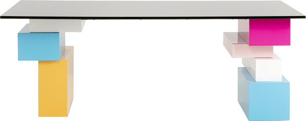 Schreibtisch mehrfarbig - 200 x 90 cm - KARE Pixel ohne Glasplatte