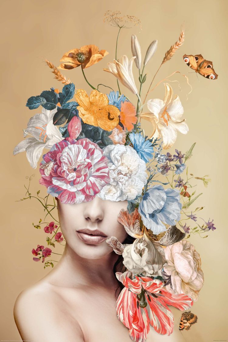Reinders Wandbild Trendy Floral Lady 60 x 90 cm