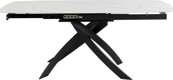Ausziehtisch grau - 120(30+30) x 90 cm - KARE Twist Onyx