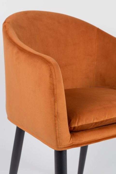 Armlehnenstuhl Catelyn Velvet orange