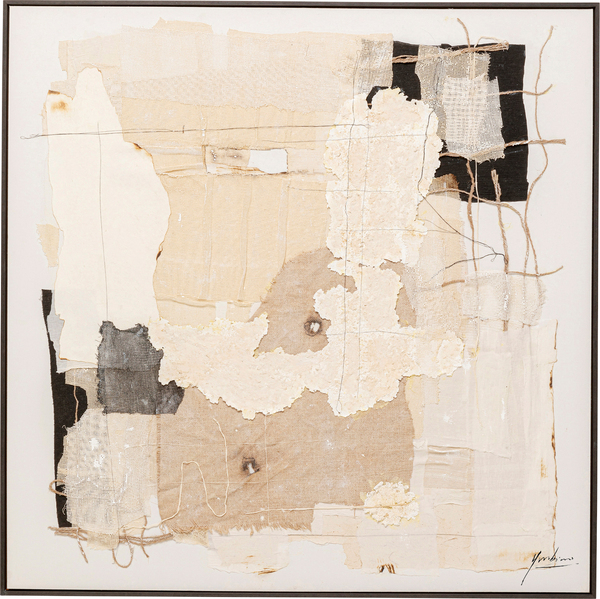 Gerahmtes Bild beige - 120 x 120 cm - KARE Arty Collage