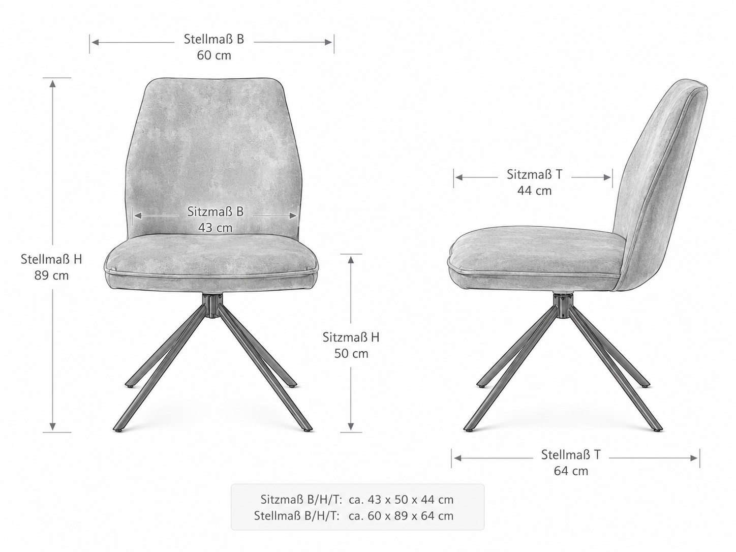 Esszimmerstuhl 4 Fuß Stuhl - Vintage  Velouroptik olive - Ottawa