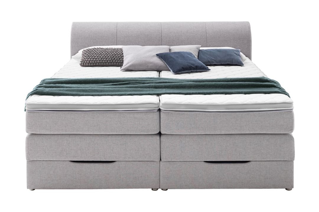 sun garden Boxspringbett BX1440 Modesto silber 200 x 200 cm
