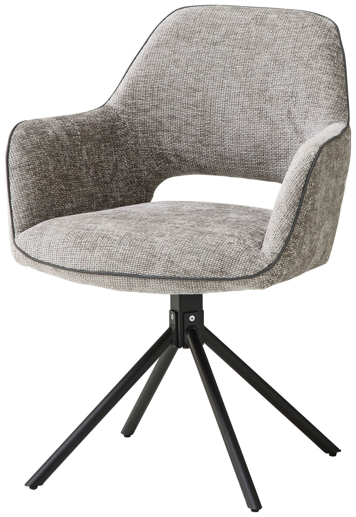 Armlehnstuhl silber 180° drehbar mit Auto-Return - Federkern im Sitz -  Aalst