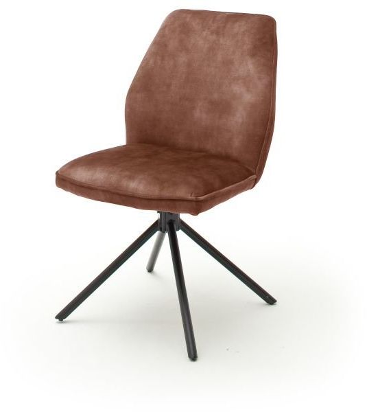 Esszimmerstuhl 4 Fuß Stuhl - Vintage  Velouroptik rostbraun - Ottawa