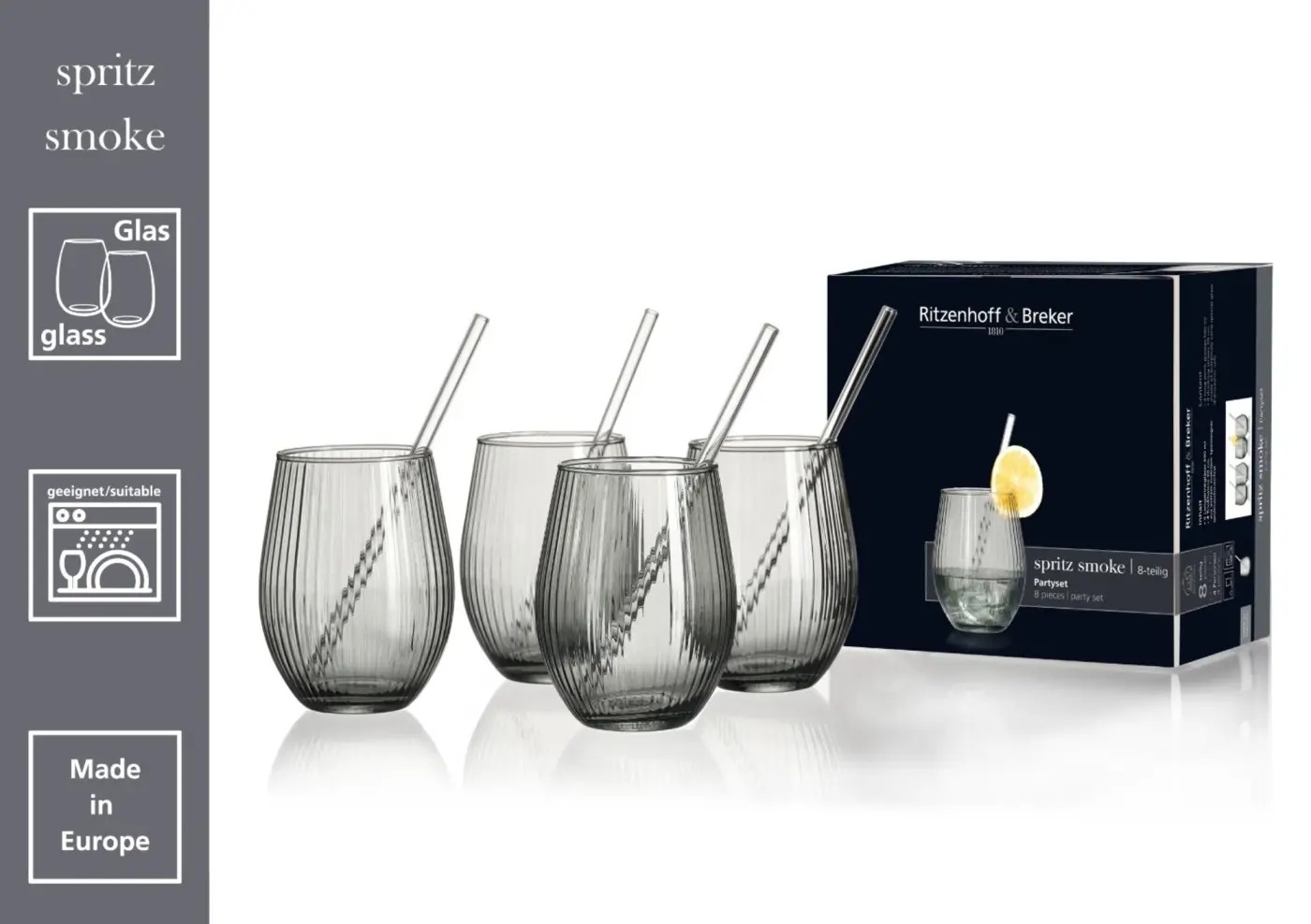 Glas Partyset 8-teilig Spritz smoke - 590ml - Ritzenhoff & Breker
