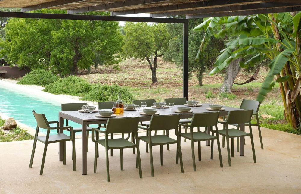 Nardi Tisch Rio 210 - Farbe anthrazit, Matt-Effekt, Füße höhenverstellbar, ausziehbar, rutschfest
