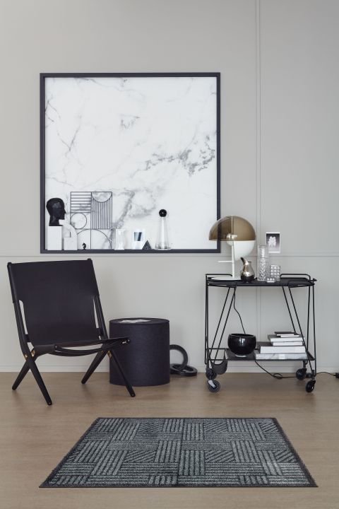 Schöner Wohnen Kollektion Fußmatte Streifengitter grau/anthrazit, 67 x 100 cm, Manhattan 1689068004040