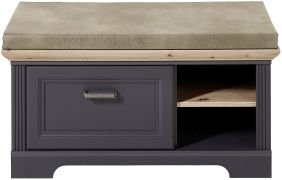 Innostyle Bank mit Sitzkissen Jasmin graphit 93 x 49 cm