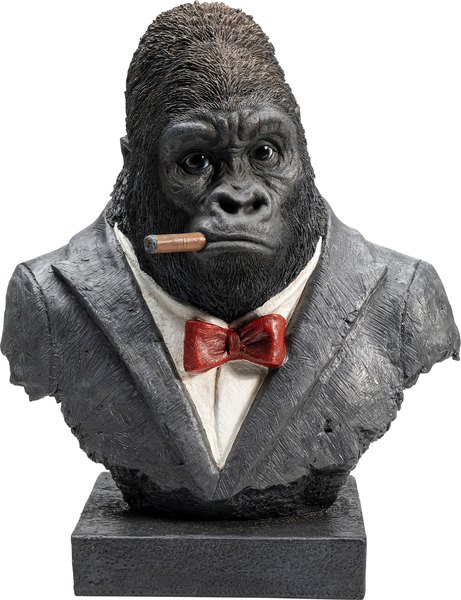 Deko Figur grau - 48 cm - KARE Smoking Gorilla