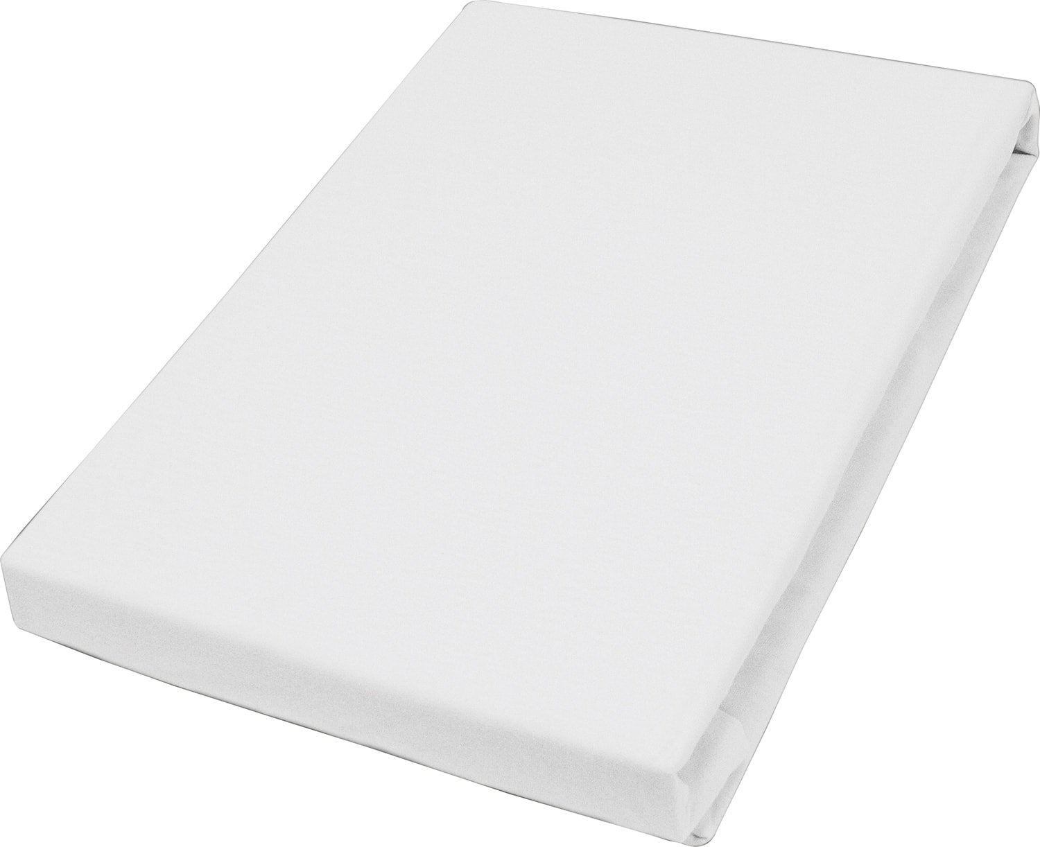 Hahn Haustextilien Mako-Feinjersey-Spannbetttuch weiß 190 x 200 cm