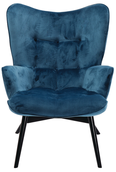 Sessel blau - KARE Black Vicky Velvet Petrol