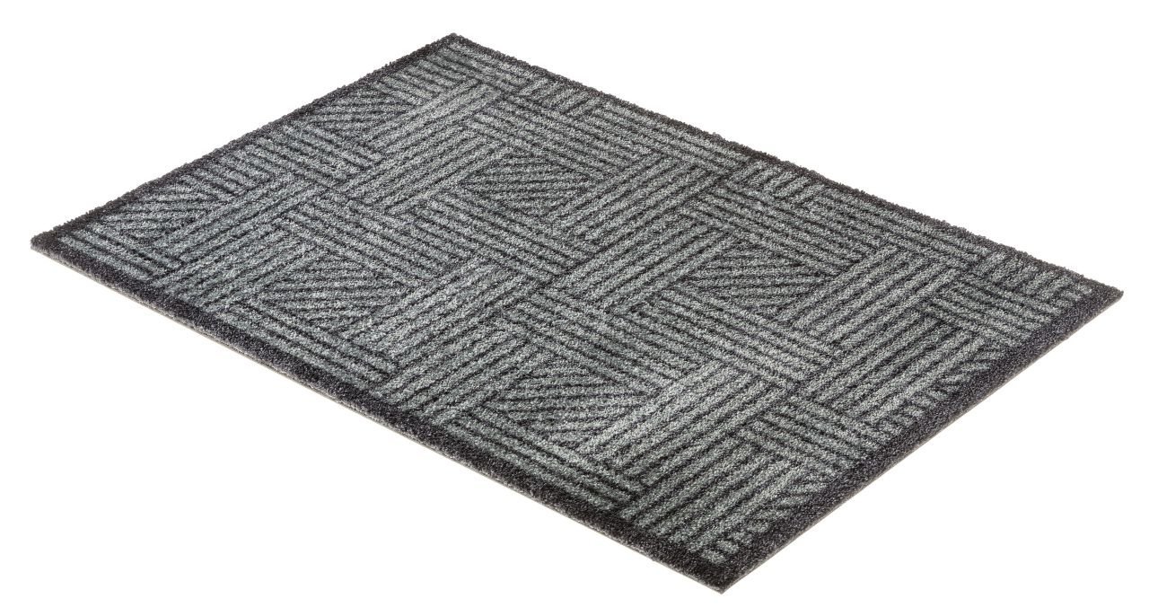 Schöner Wohnen Kollektion Fußmatte Streifengitter grau/anthrazit, 67 x 100 cm, Manhattan 1689068004040