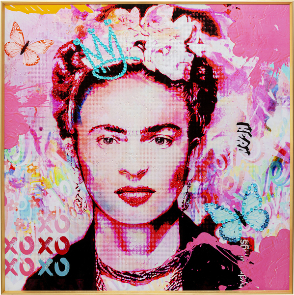Gerahmtes Bild mehrfarbig - 100 x 100 cm - KARE La Viva Mexico