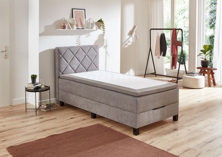 Sun Garden Boxspringbett Aalborg grau 120 x 200 cm