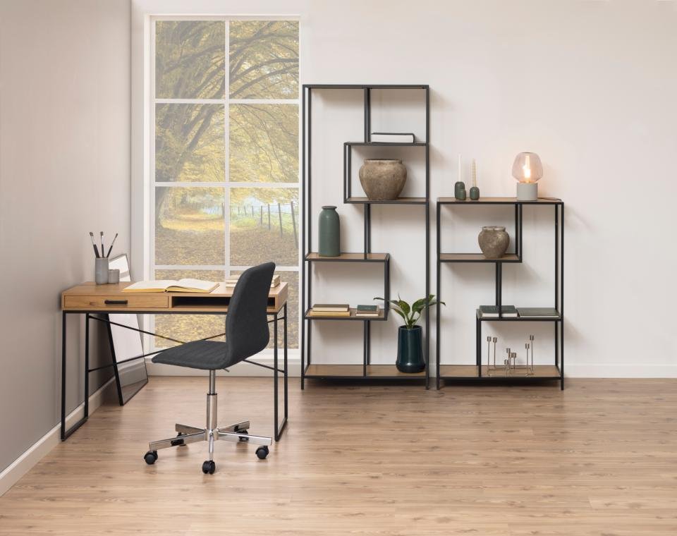 Actona Regal Seaford, asymmetrisch, wildeiche/schwarz matt, 77 x 185 cm, 0000081243