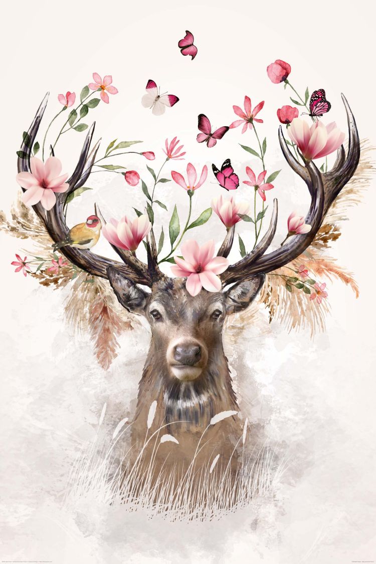 Reinders Wandbild Sweet Deer 60 x 90 cm