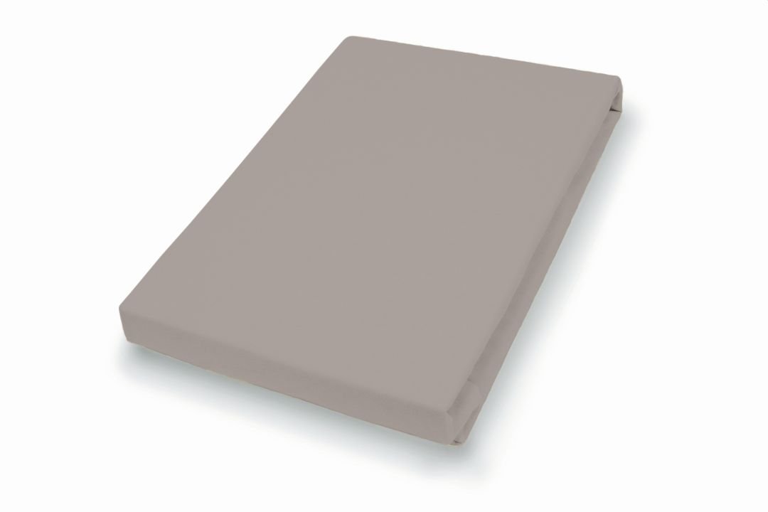 Hahn Haustextilien Mako-Feinjersey-Spannbetttuch kiesel 100 x 200 cm