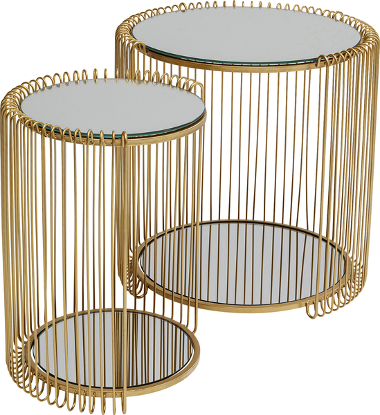 Beistelltisch gold - KARE Wire Double Brass (2/Set)