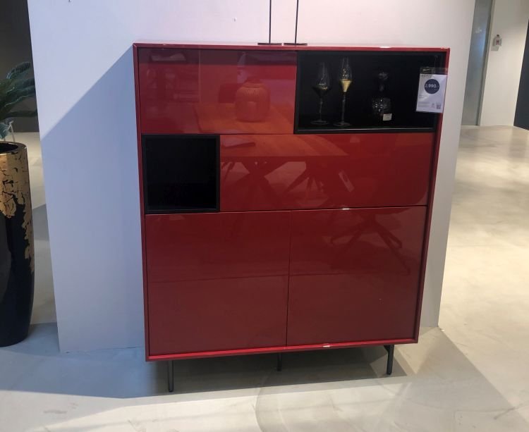 San Giacomo Highboard Lampo Nero matt lackiert 1230 x 149 cm