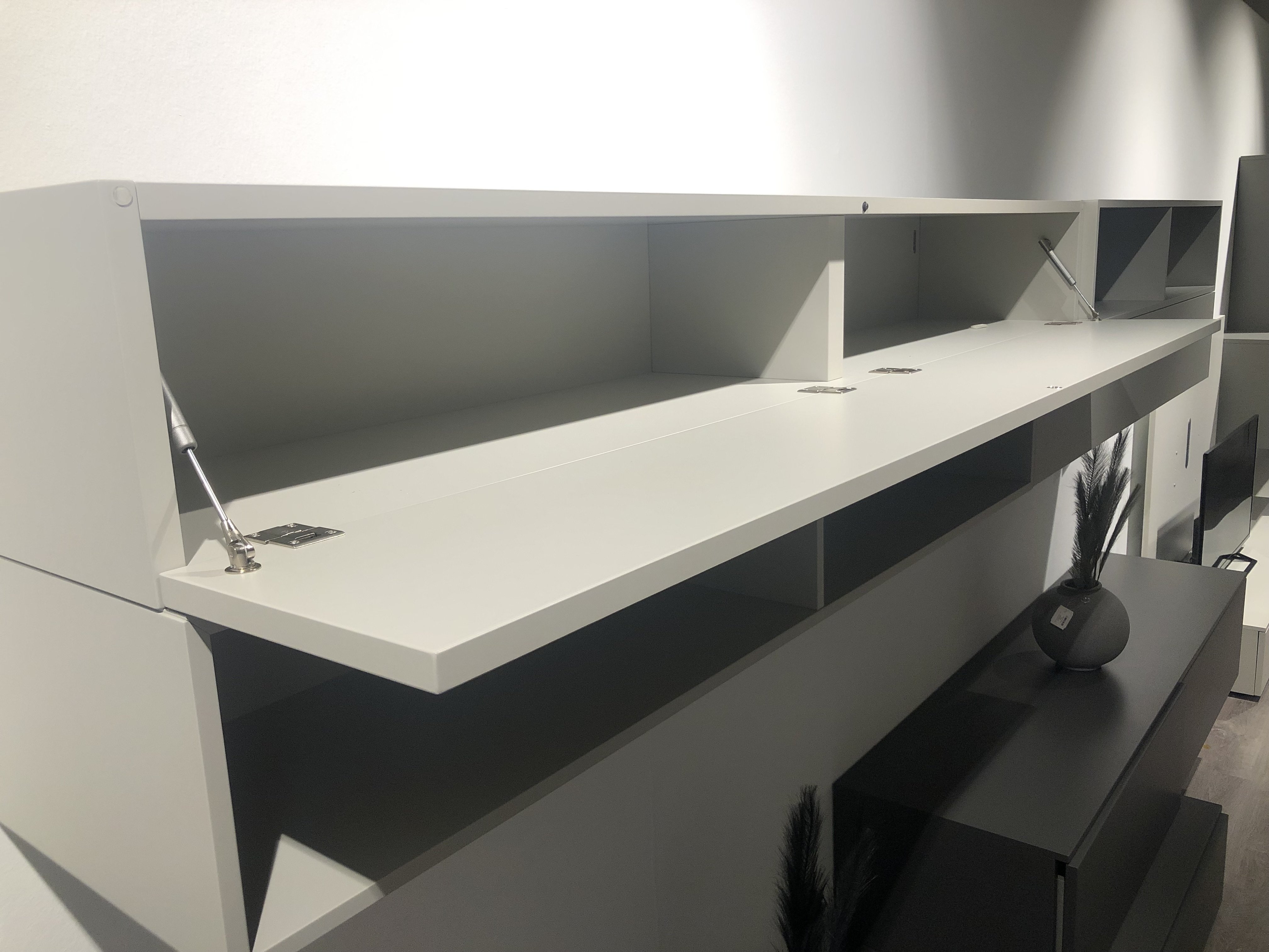 San Giacomo Wohnwand Lampo Anthrazit/Grigio Corda matt lackiert 325 cm