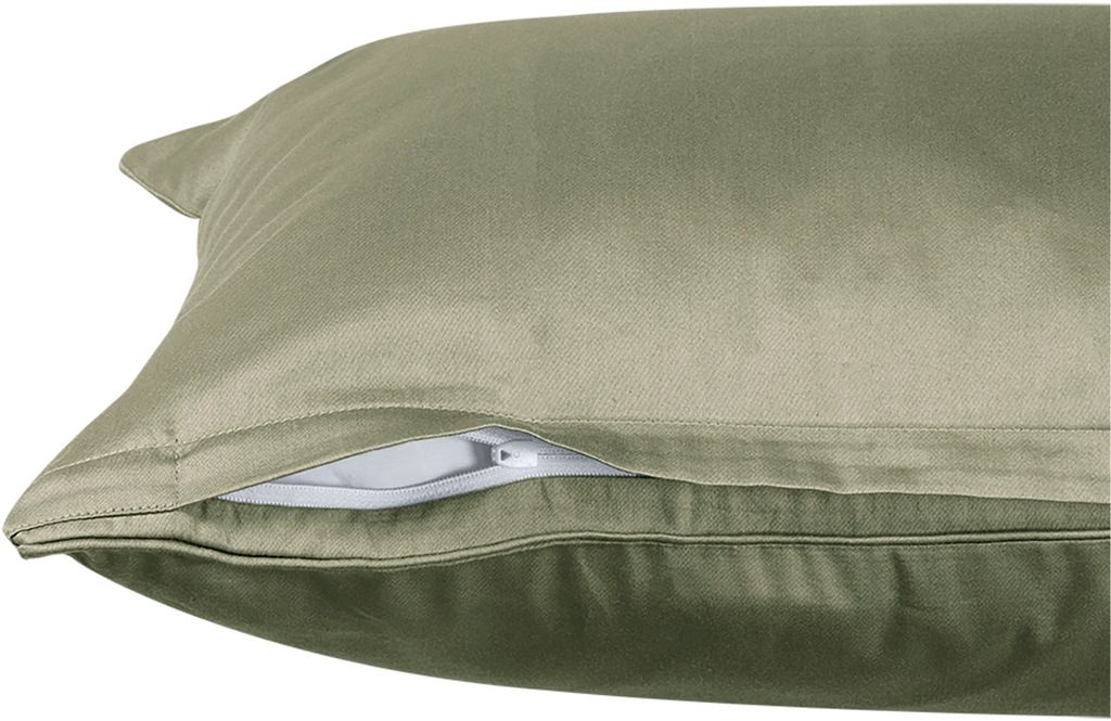 Zierkissenhüllen 2er Olive - 100 % Baumwolle 40 x 80 cm