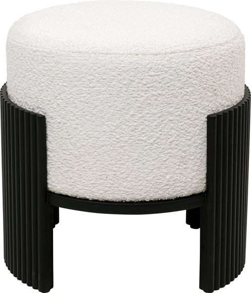 Hocker weiß - Ø43 cm - KARE Samu Schwarz