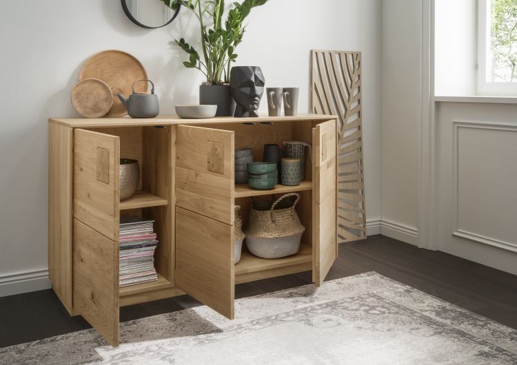 TPT Möbel Sideboard Davos Wildeiche natur 139 x 43,5 cm