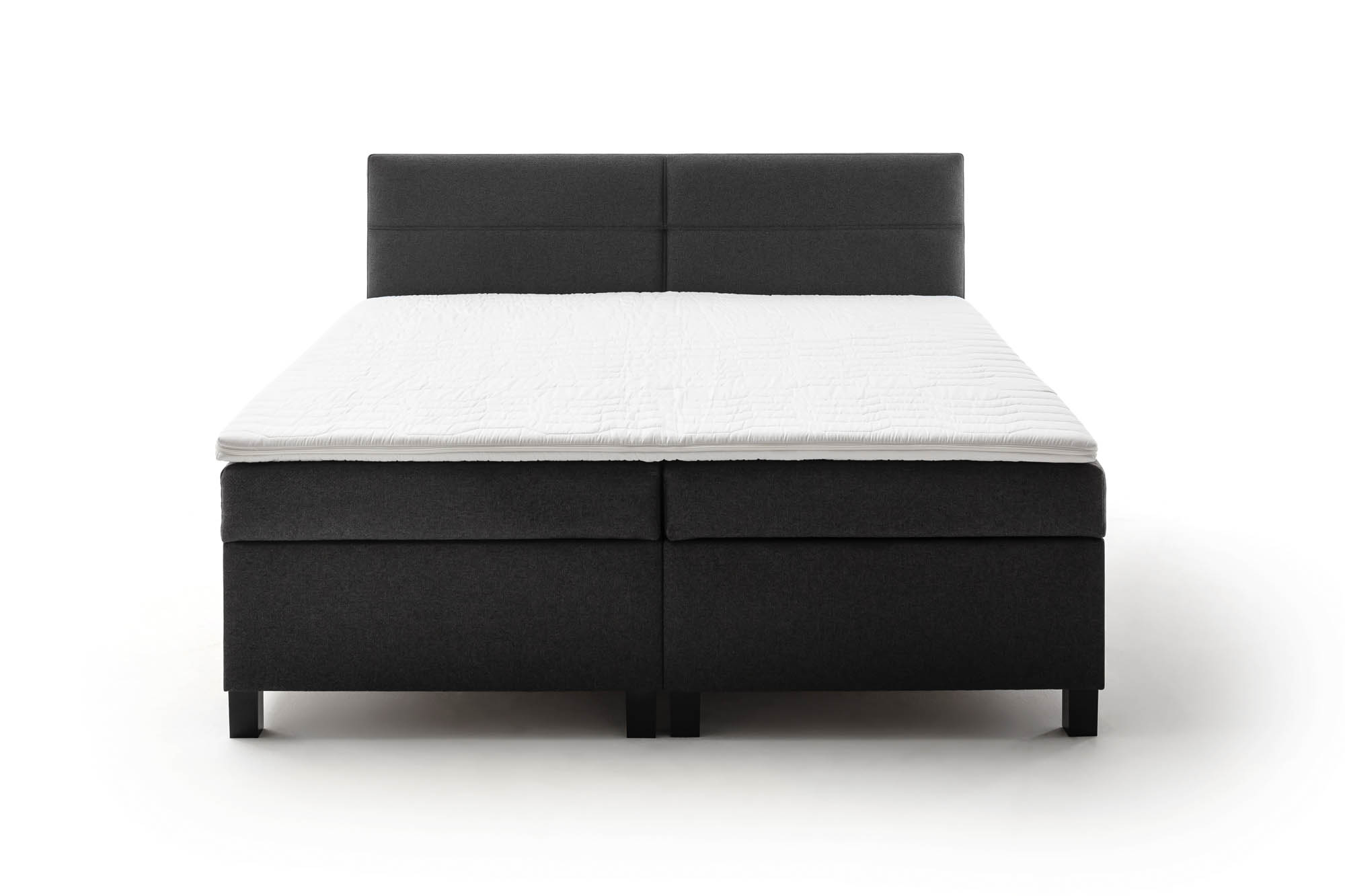 Boxspringbett anthrazit grau 180 x 200 cm - inkl. Komfortschaumtopper, Bettkastenfunktion - Sun Garden Tromso