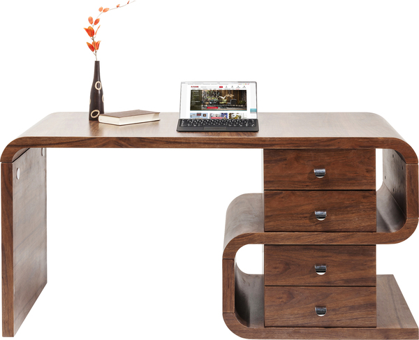 Schreibtisch braun - 150 x 70 cm - KARE Soft Snake Walnut