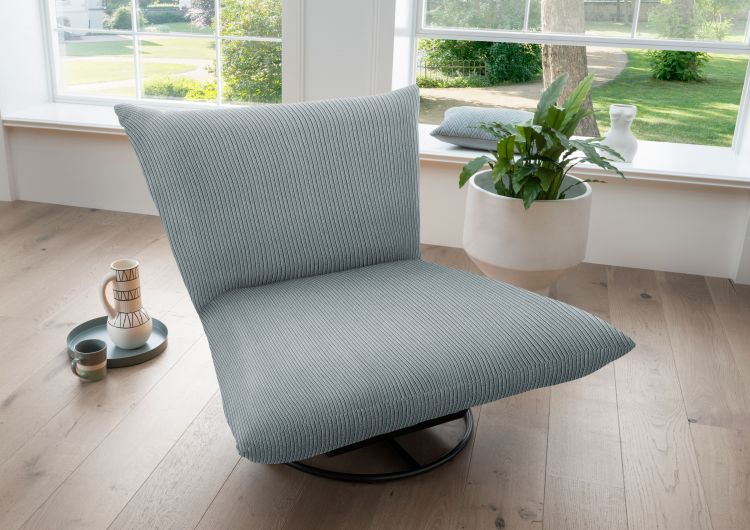 Benformato Sessel Cremona Cord aqua 100 x 96 cm