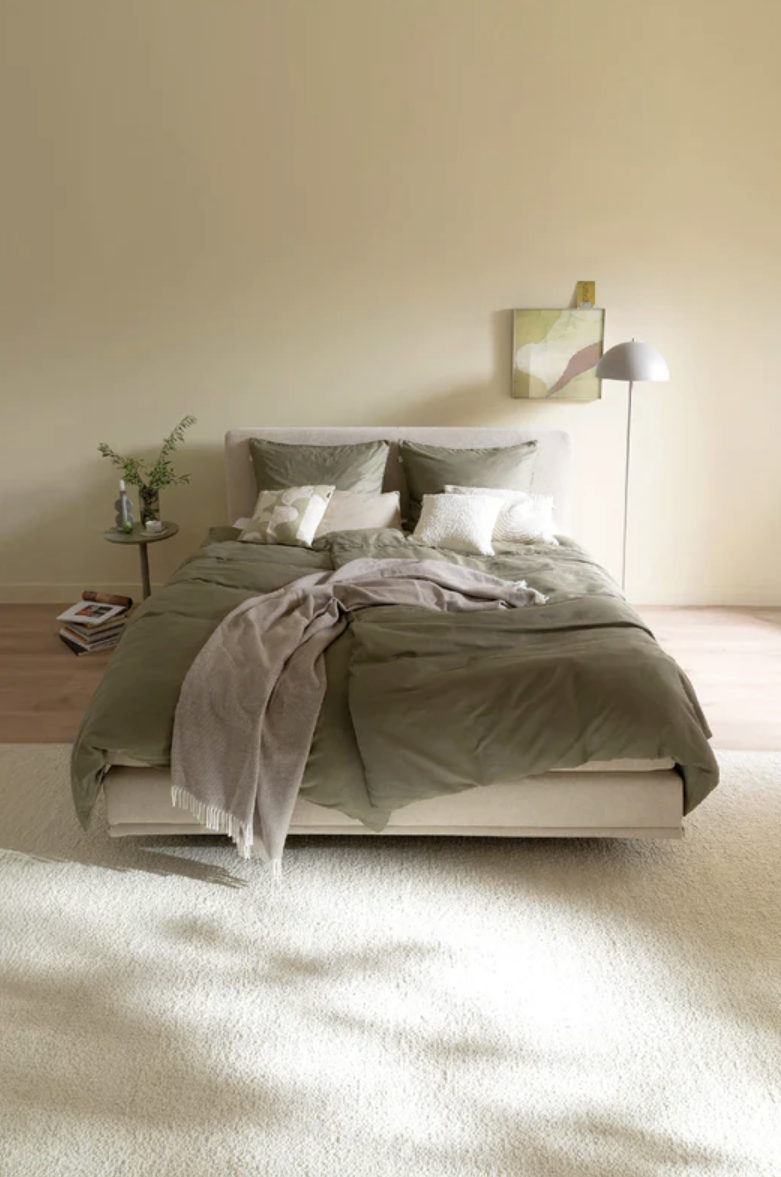 Bettwäsche 135x200 Olive - 100 % Baumwolle 135 x 200 cm