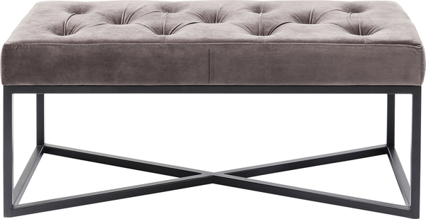 Bank grau - 90 x 40 cm - KARE Crossover Grau Schwarz