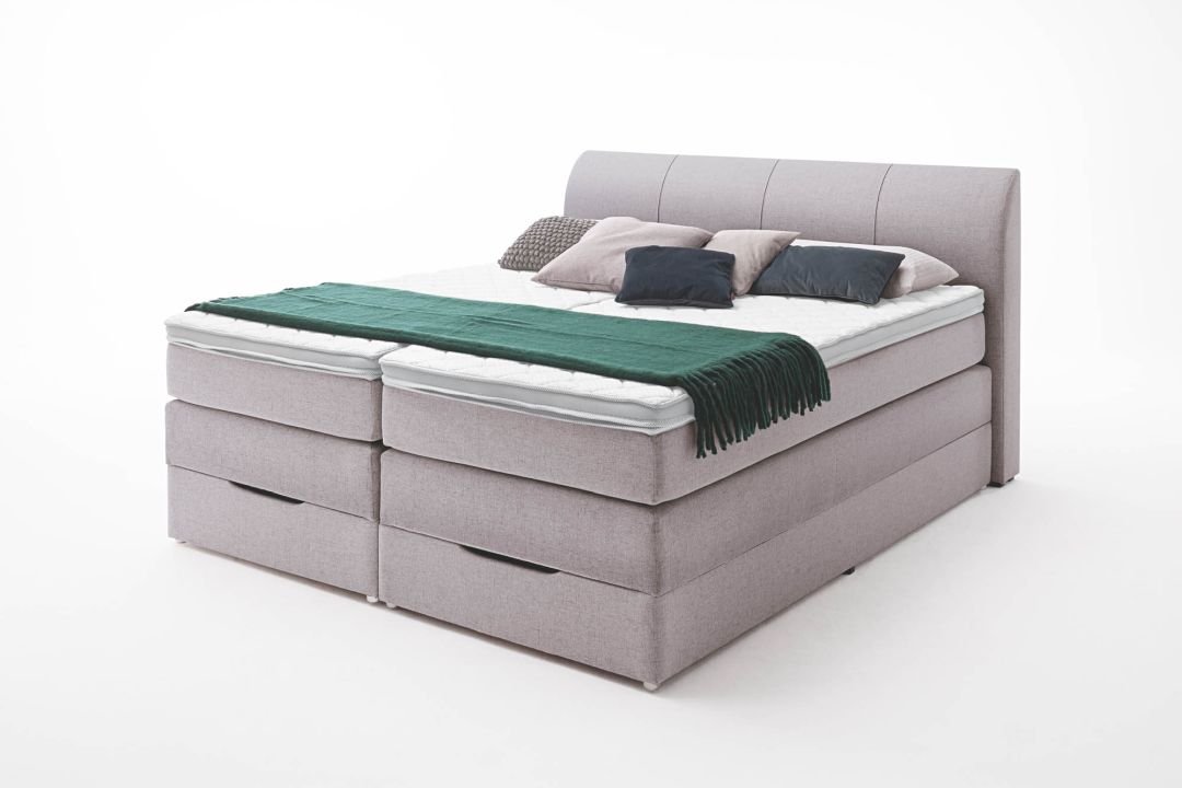 sun garden Boxspringbett BX1440 Modesto silber 200 x 200 cm