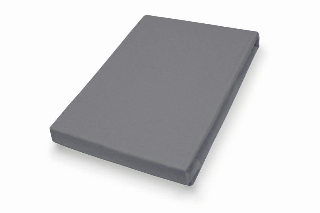Hahn Haustextilien Elastan-Jersey-Spannbettuch für Topper anthrazit 100 x 200 cm