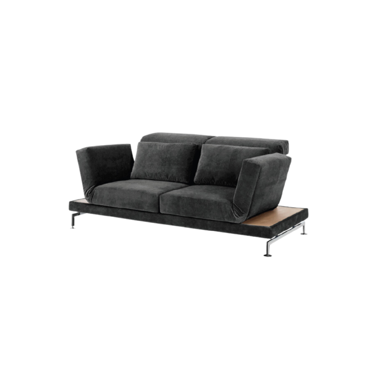 Brühl Sofa 2 MOULE SMALL 2 MA - Drehsitz: links und rechts, Tischablage: links + rechts, Eiche hell geölt
