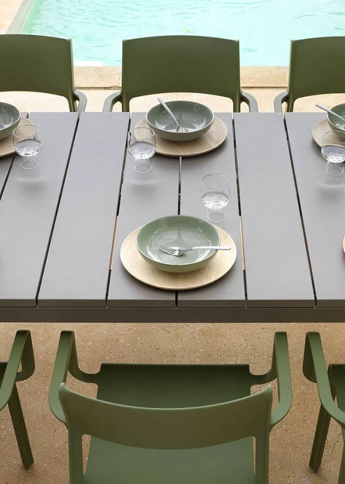 Nardi Tisch Rio 210 - Farbe bianco - weiß, Matt-Effekt, Füße höhenverstellbar, ausziehbar, rutschfest