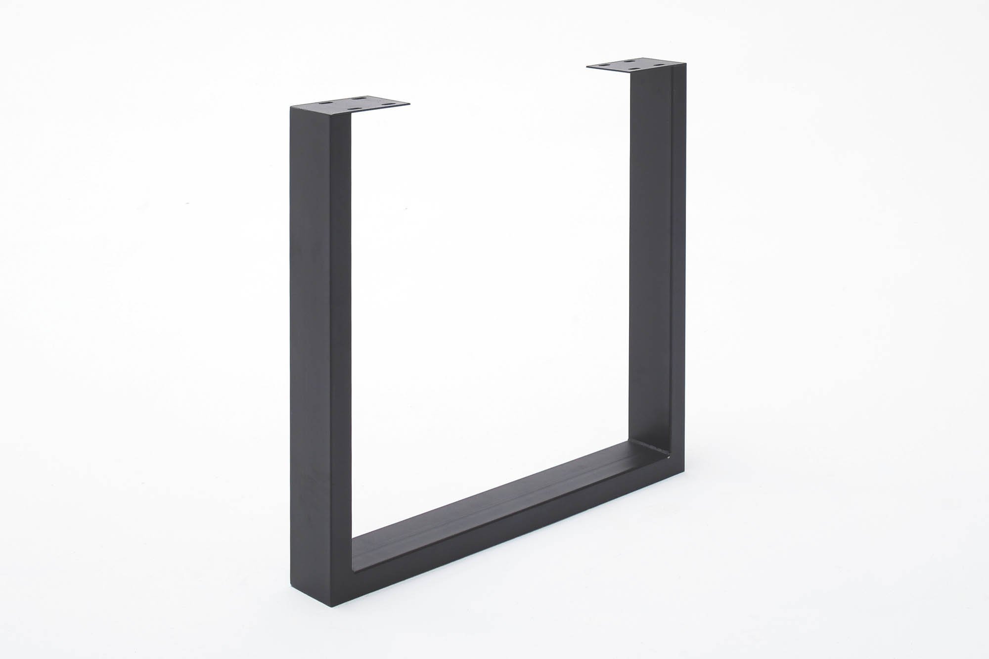 Elfo Möbel Esstisch Eiche geölt Keilgezinkt mit gerader Kante , Gestell: U-Fuß Schwarz , 180 x 100 cm , Walton S1002319 + S3000TUS