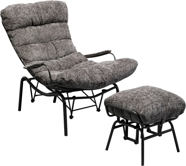 Sessel mit Hocker grau - KARE Vienna Swing Grau