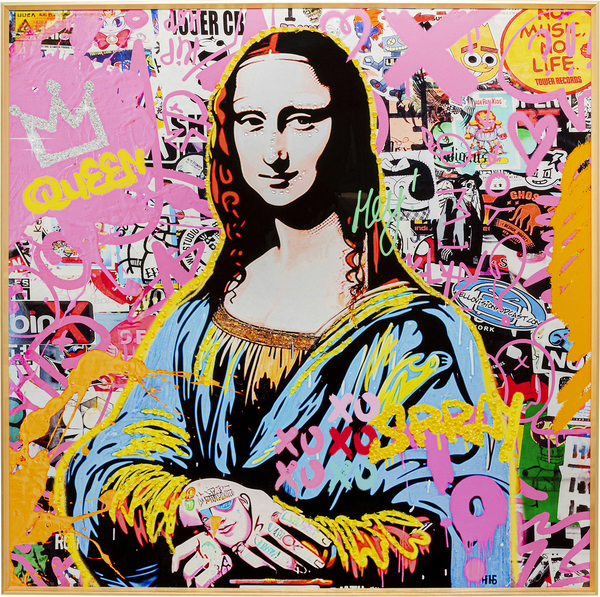 Gerahmtes Bild mehrfarbig - 100 x 100 cm - KARE La Viva Woman