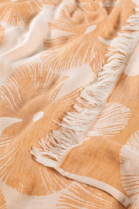 Biederlack Plaid Blossom orange 130 x 180 cm