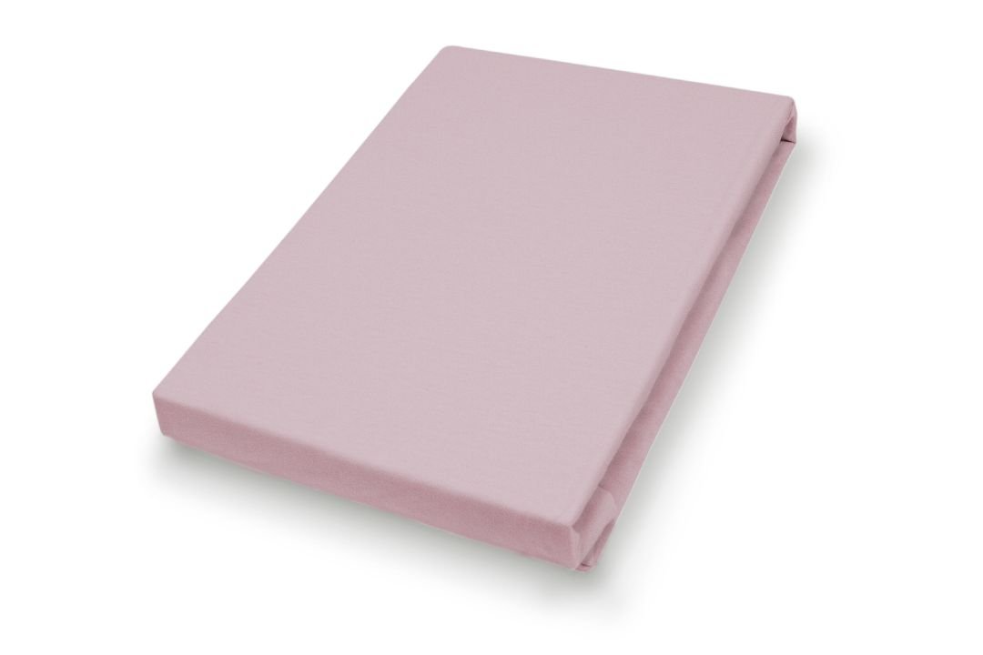 Hahn Haustextilien Mako-Feinjersey-Spannbetttuch mauve 190 x 200 cm