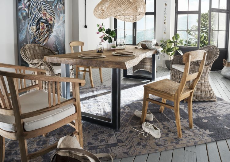 Unikat Esstisch Edge massiv Teak 200 x 100 cm